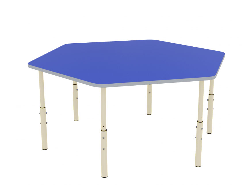 Стіл дитячий 6-кутний, 1180х1040х460-580 мм, регулюється на ростові групи № 1-3 (ЛЕОНТЕК) (0307)